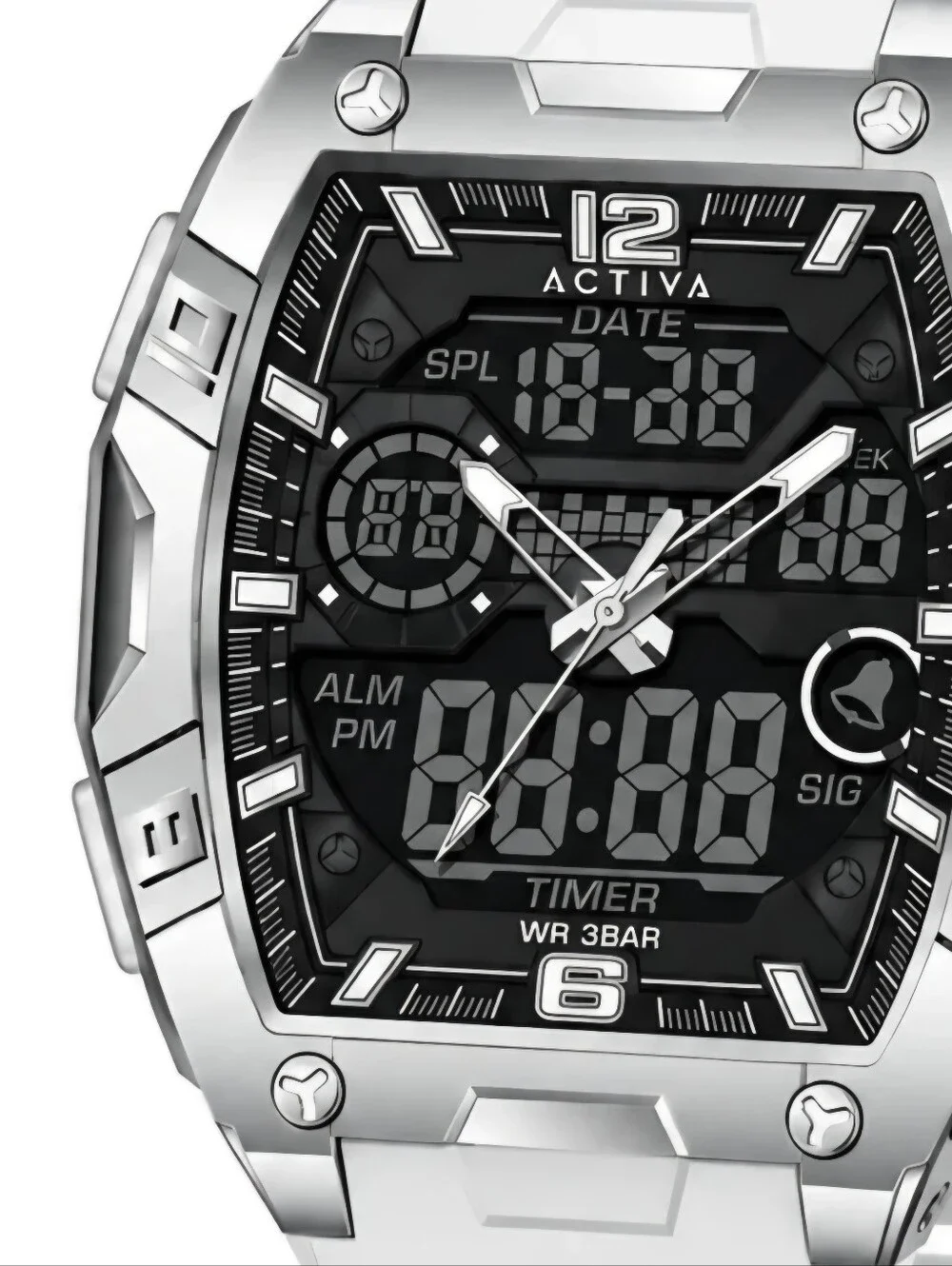 Actival Venzis X Invicta Digital Men's Watch - 50mm. White (ACW8131-001)